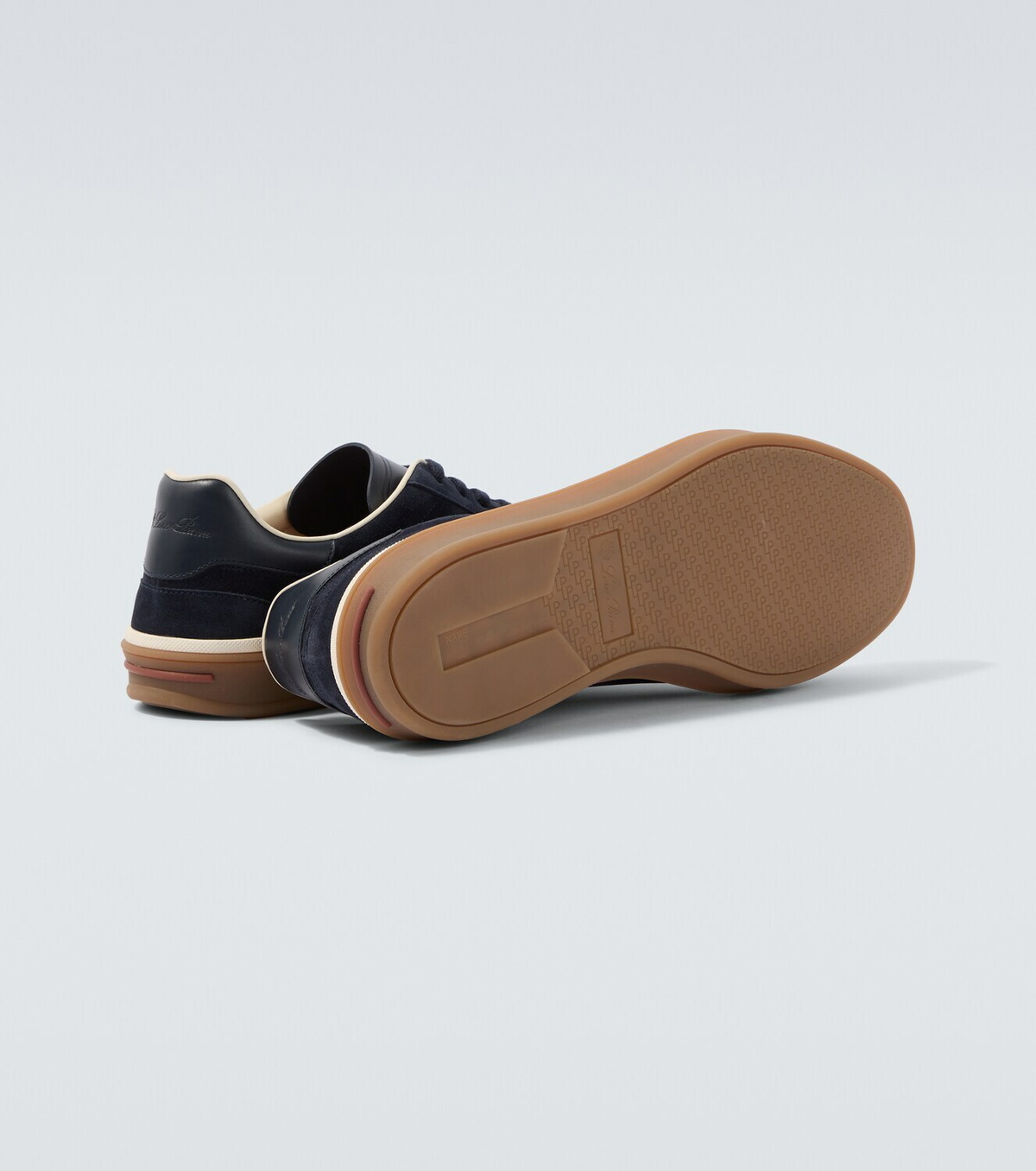 Loro Piana Tennis leather-trimmed suede sneakers