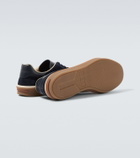 Loro Piana Tennis leather-trimmed suede sneakers