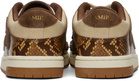 AMIRI Brown & White Printed Python Skel Top Low Sneakers