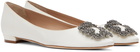 Manolo Blahnik Off-White Hangisiflat Ballerina Flats