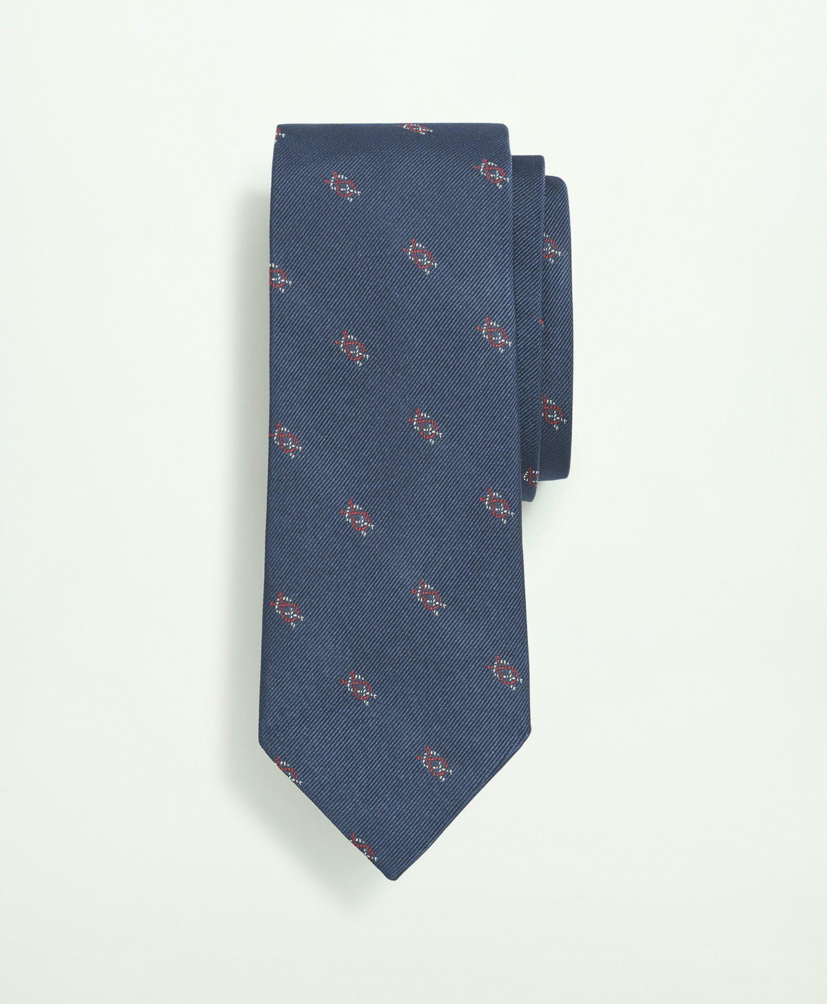 Brooks Brothers Men's Silk Nautical Knot Pattern Tie | Navy