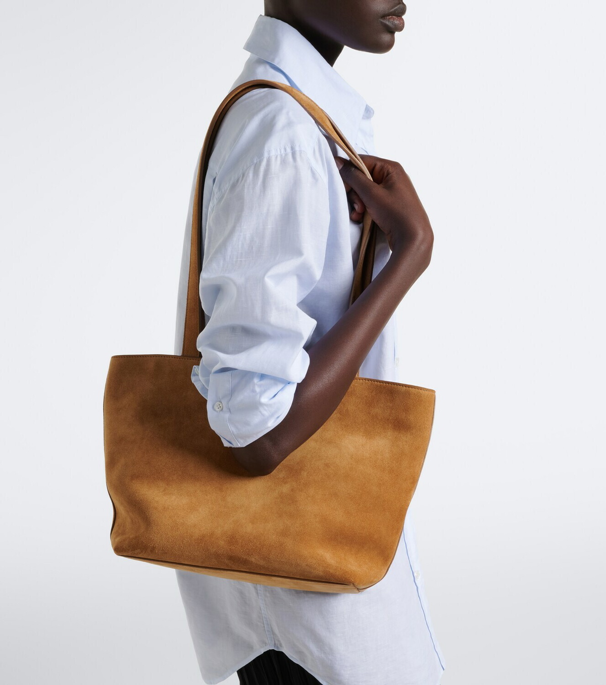 The Row Parker Medium suede tote bag