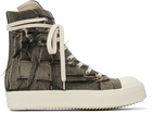 Rick Owens DRKSHDW Gray Slashed Sneakers