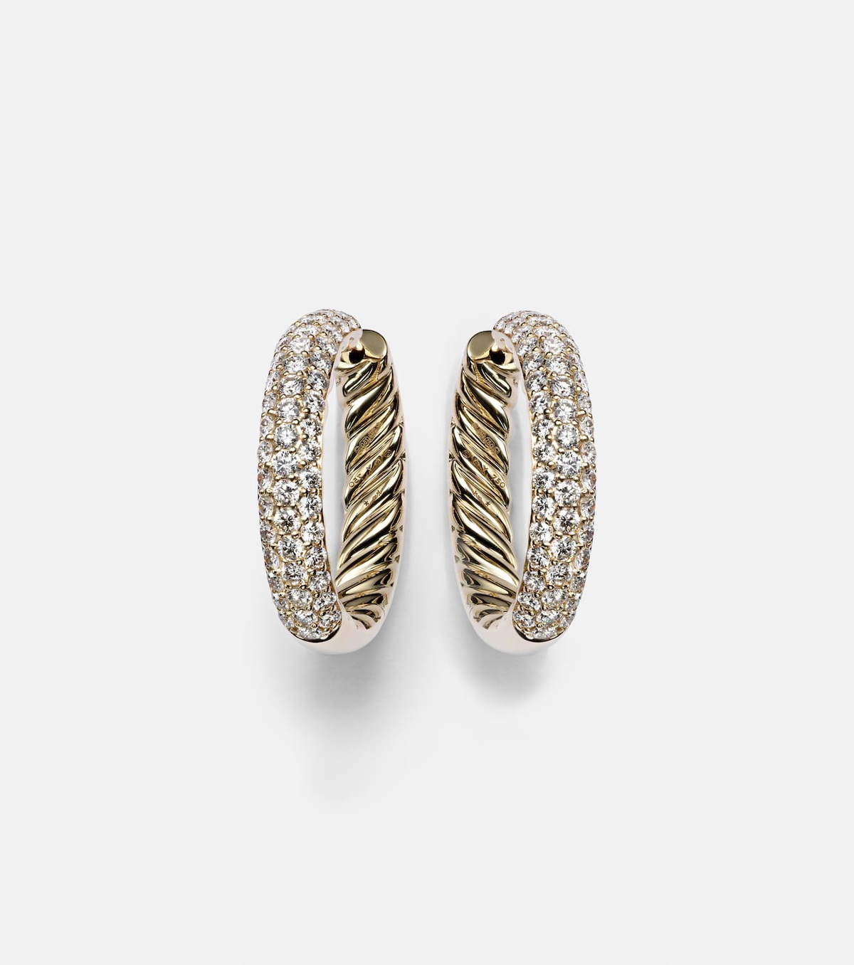 David Yurman DY Mercer® 18kt gold hoop earrings with diamonds