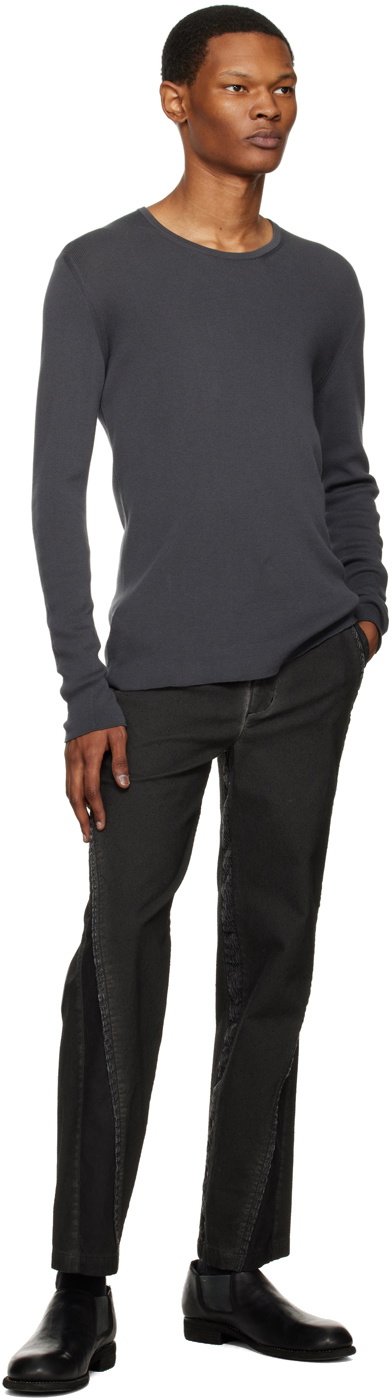 Label Under Construction Gray Ribbed Sweater