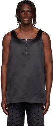 We11done Black Polyester Tank Top