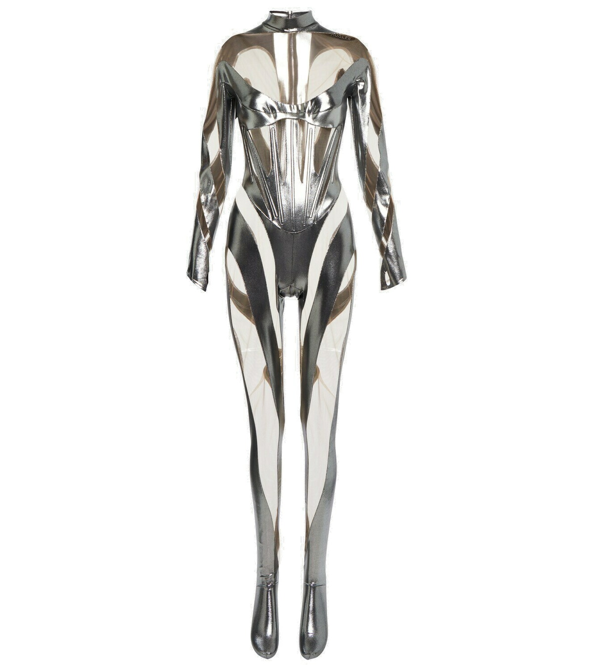 MUGLER TS010860161999 関税送料込 Mugler - Paneled mesh jumpsuit Mugler