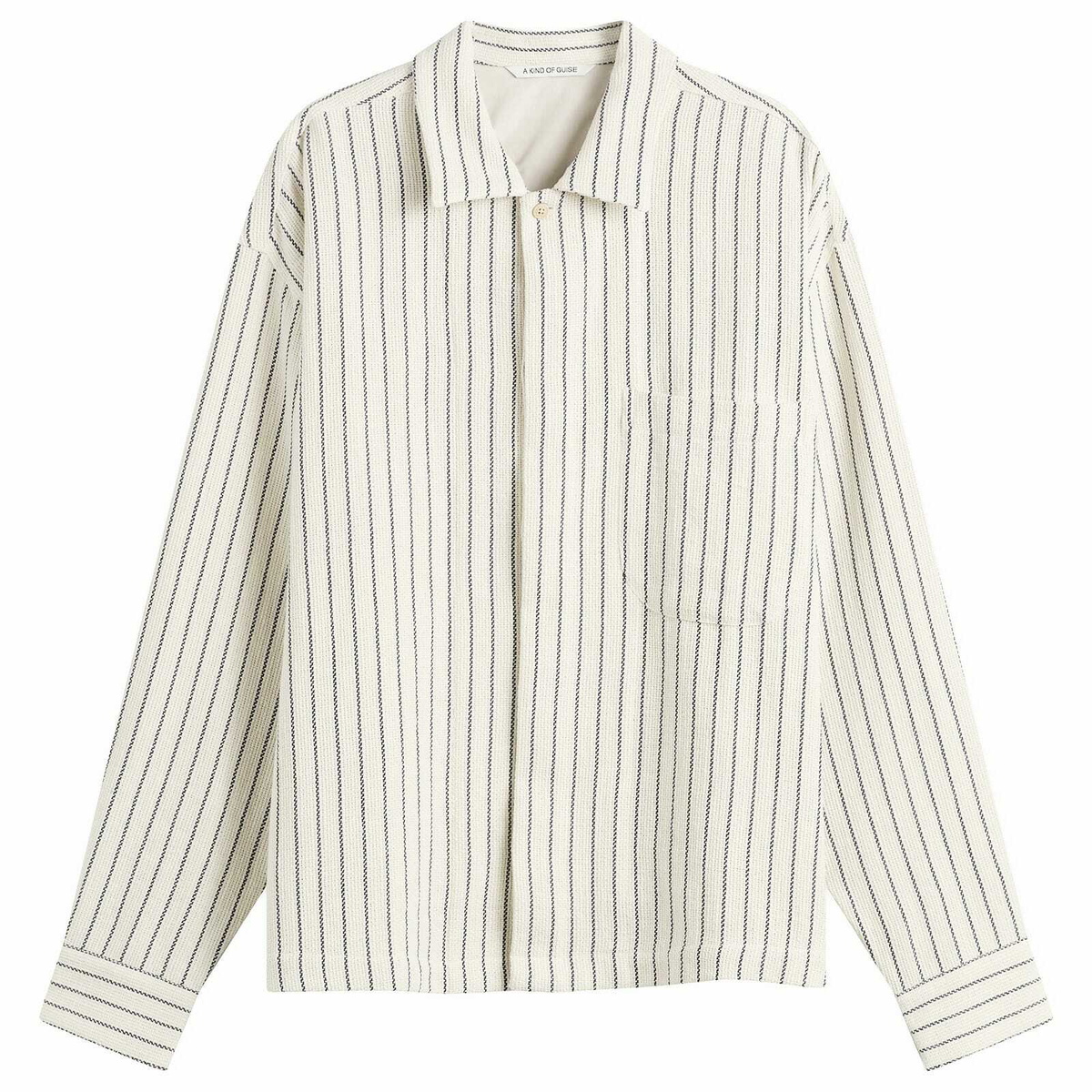 A Kind of Guise Men's Rumba Shirt in Blue Panama Stripe