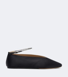 Le Monde Béryl Olympia embellished satin ballet flats