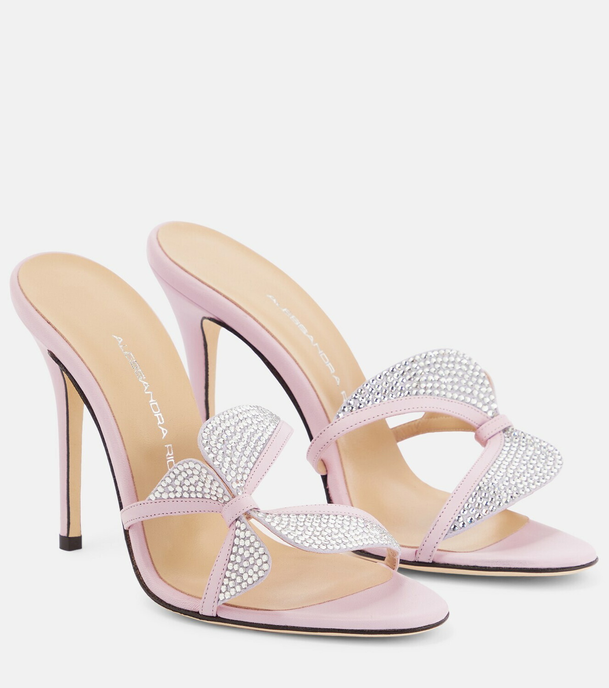 Alessandra Rich Butterfly crystal-embellished sandals