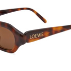 Loewe Eyewear Slim Rectangular Sunglasses in Havana 
