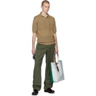 Marni Beige Knit Ajour Stripe Polo