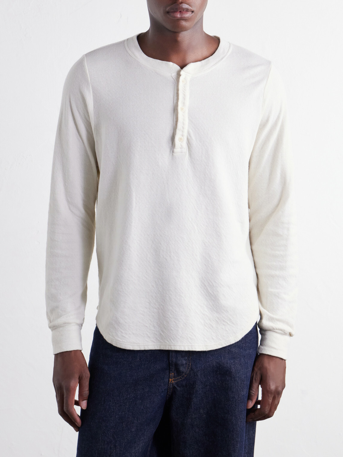 Les Tien - Garment-Dyed Ribbed Cotton-Jersey T-Shirt - Neutrals