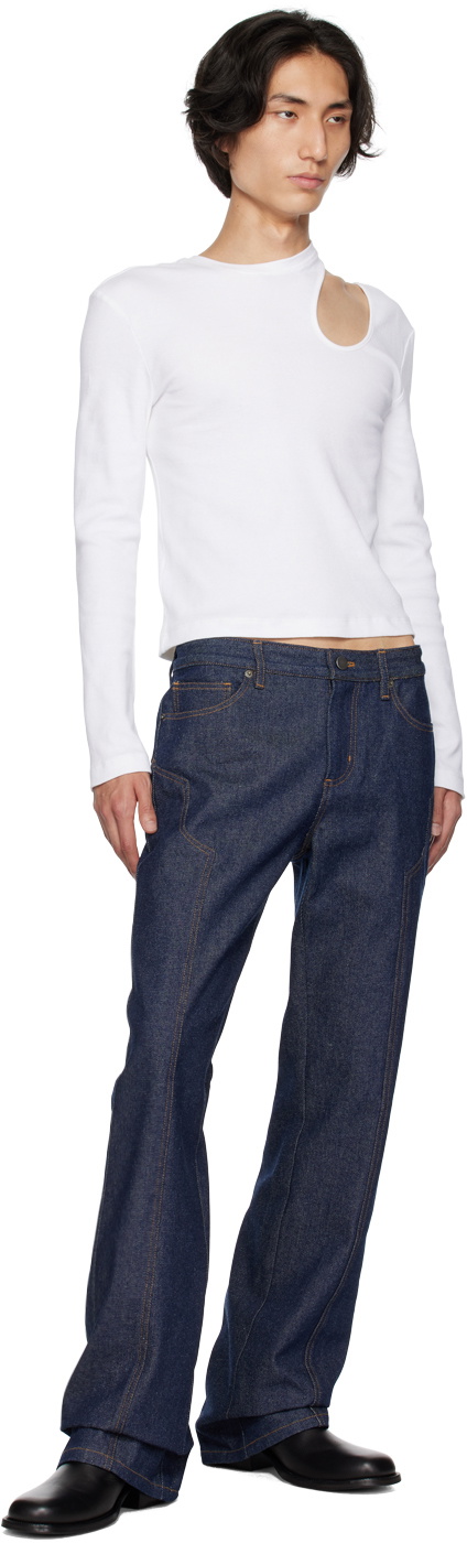 K.NGSLEY White Romain Long Sleeve T-Shirt