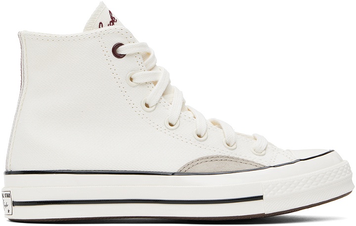 Photo: Converse White & Taupe Chuck 70 Mixed Materials High Top Sneakers
