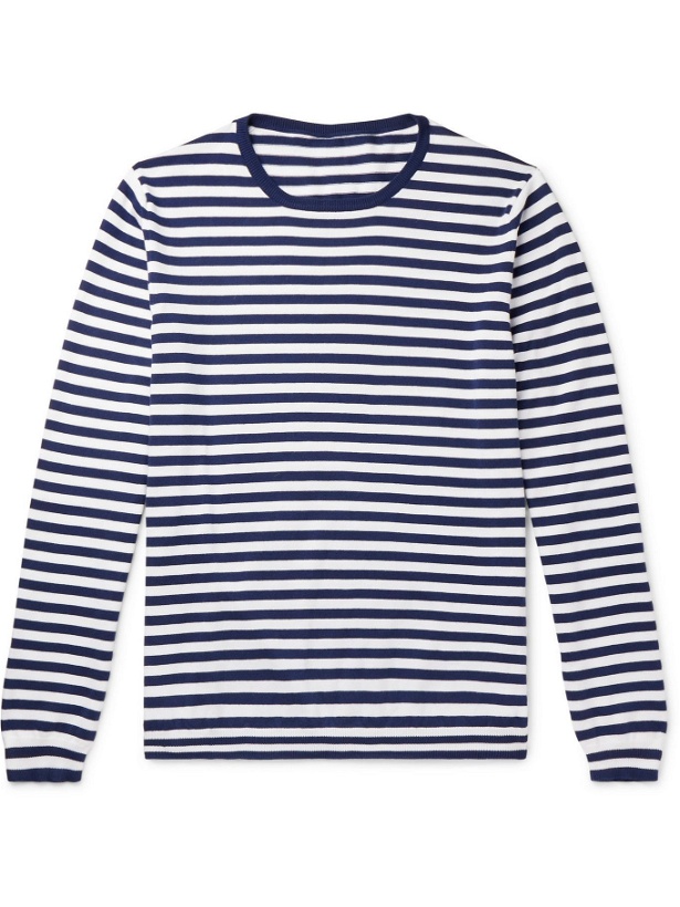 Photo: ANDERSON & SHEPPARD - Striped Cotton Sweater - Blue