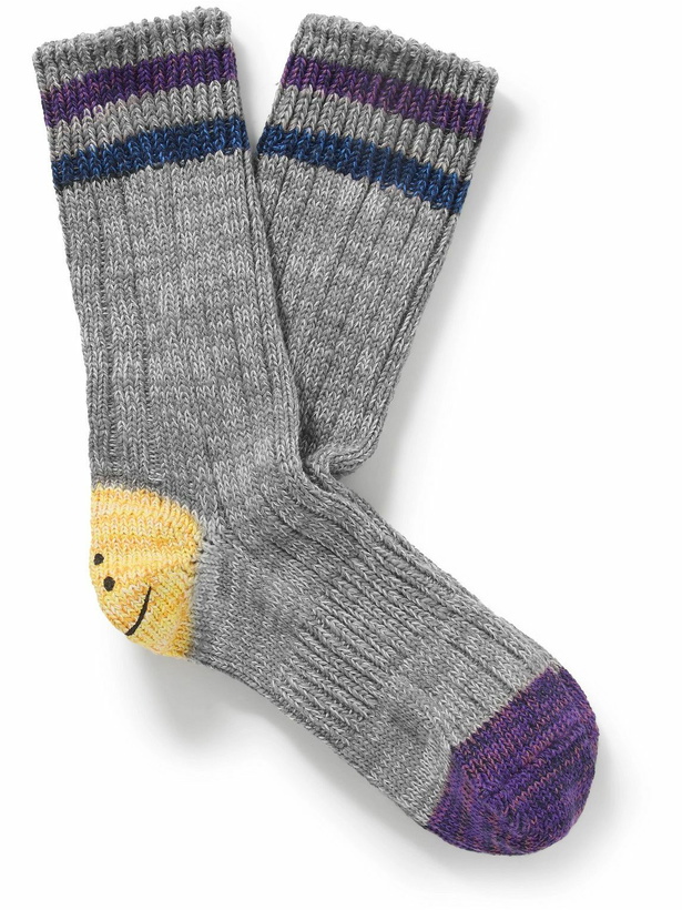 Photo: KAPITAL - Intarsia Cotton and Hemp-Blend Socks