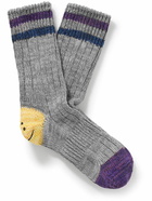 KAPITAL - Intarsia Cotton and Hemp-Blend Socks