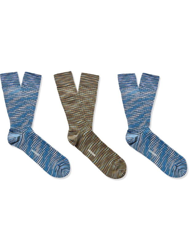 Photo: Missoni - Three-Pack Space-Dyed Cotton-Blend Socks - Multi