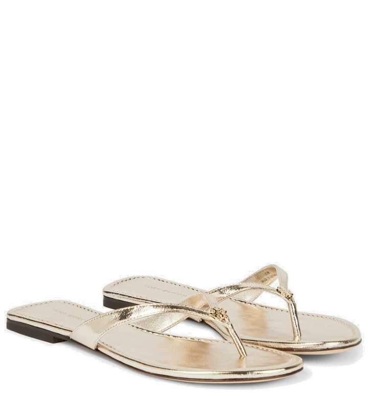 Photo: Tory Burch Metallic leather thong sandals