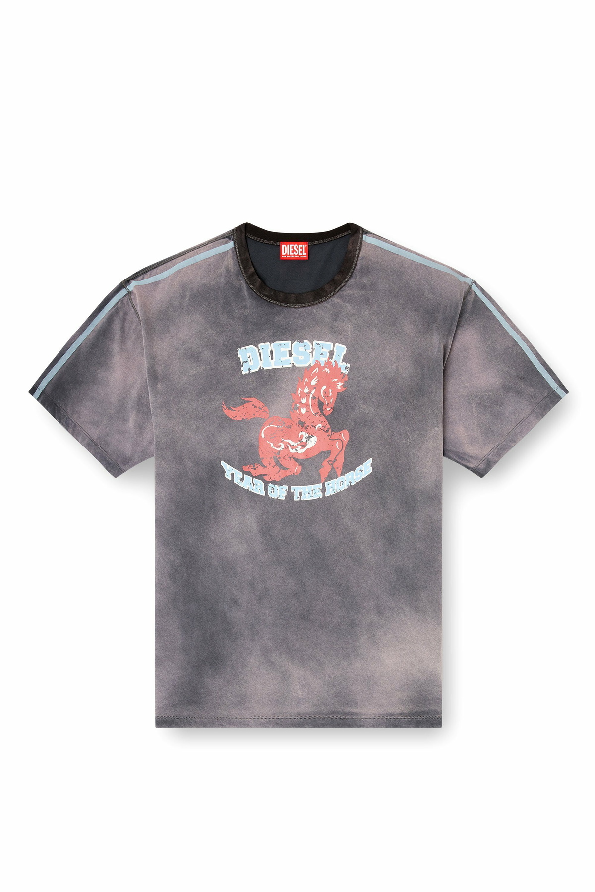 Diesel Cotton T-shirt with horse graphic print - T-Shirts Mens in Grey