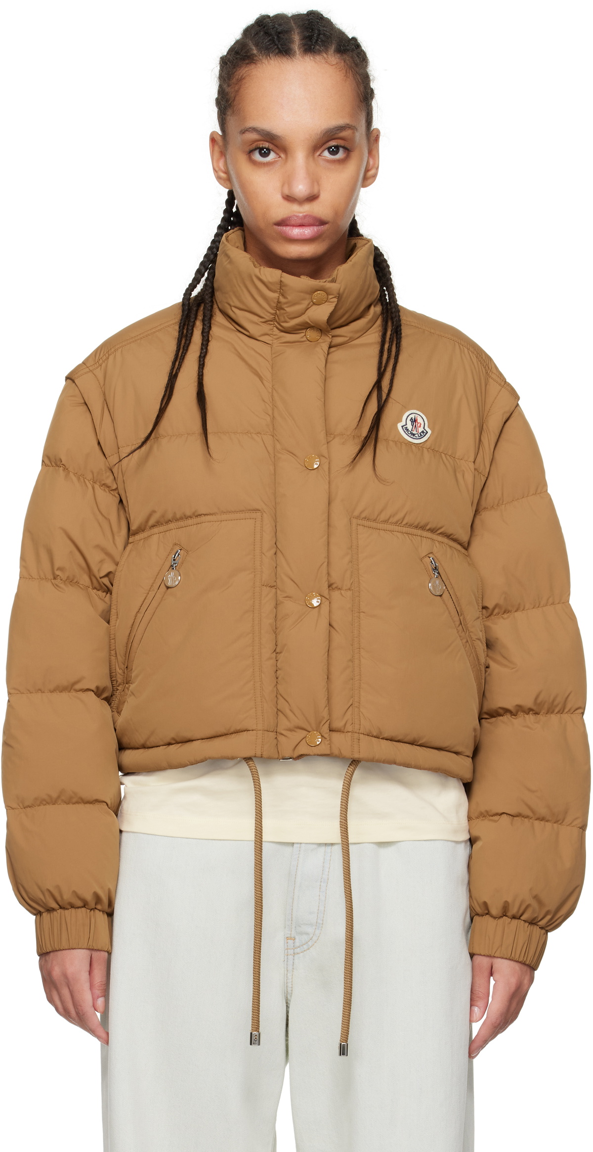 Moncler Beige Selle 2-in-1 Short Down Jacket Moncler