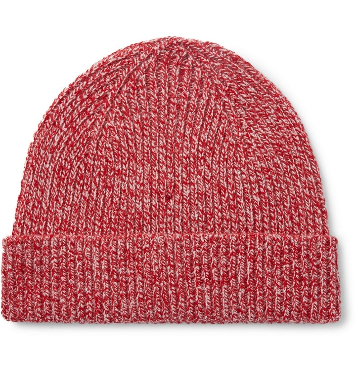 Photo: Mr P. - Ribbed Wool Beanie - Red