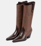 Etro Paisley jacquard knee-high boots