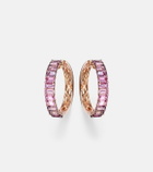 Shay Jewelry 18kt rose gold hoop earrings with sapphires and amethysts