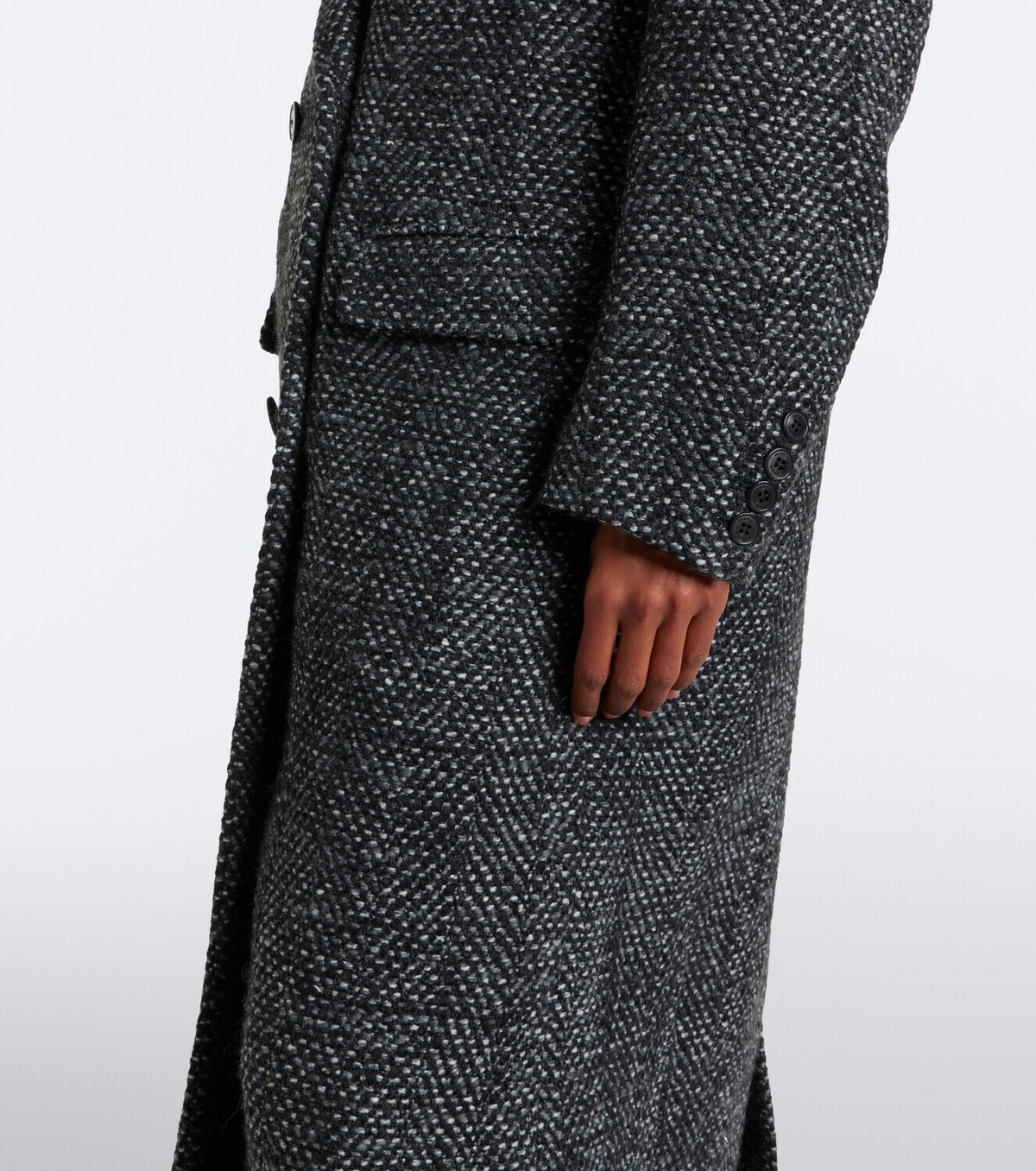 Marant Etoile Pilda herringbone double-breasted coat