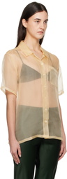 Silk Laundry Beige Organza Camp Shirt