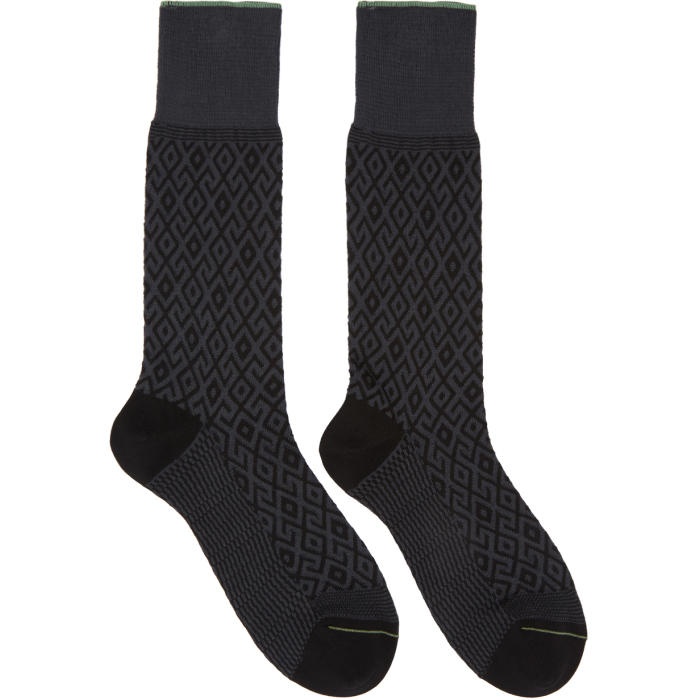Photo: Prada Black and Grey Diamond Socks