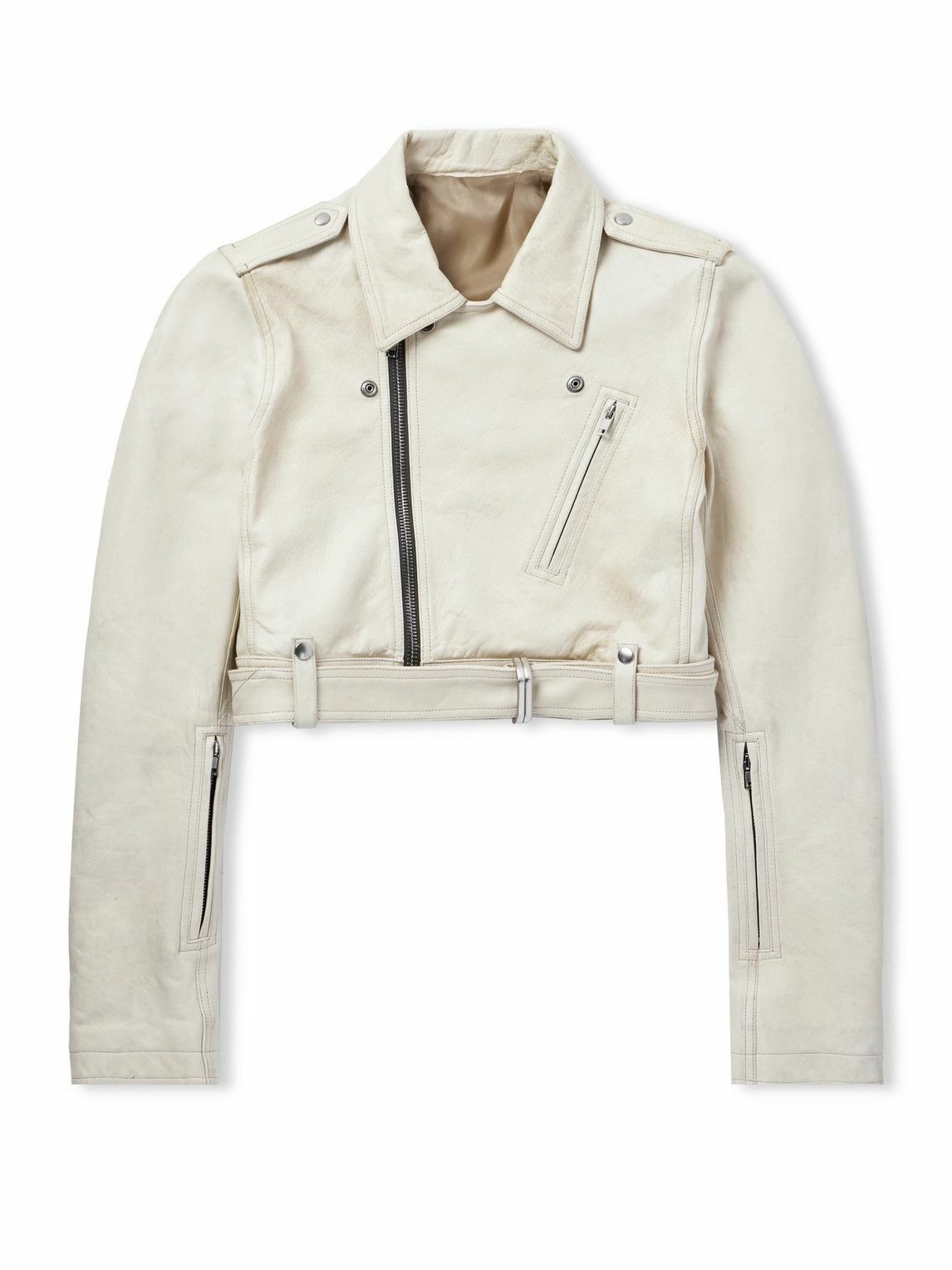 Rick Owens Black Leather Mollino Biker Jacket Rick Owens
