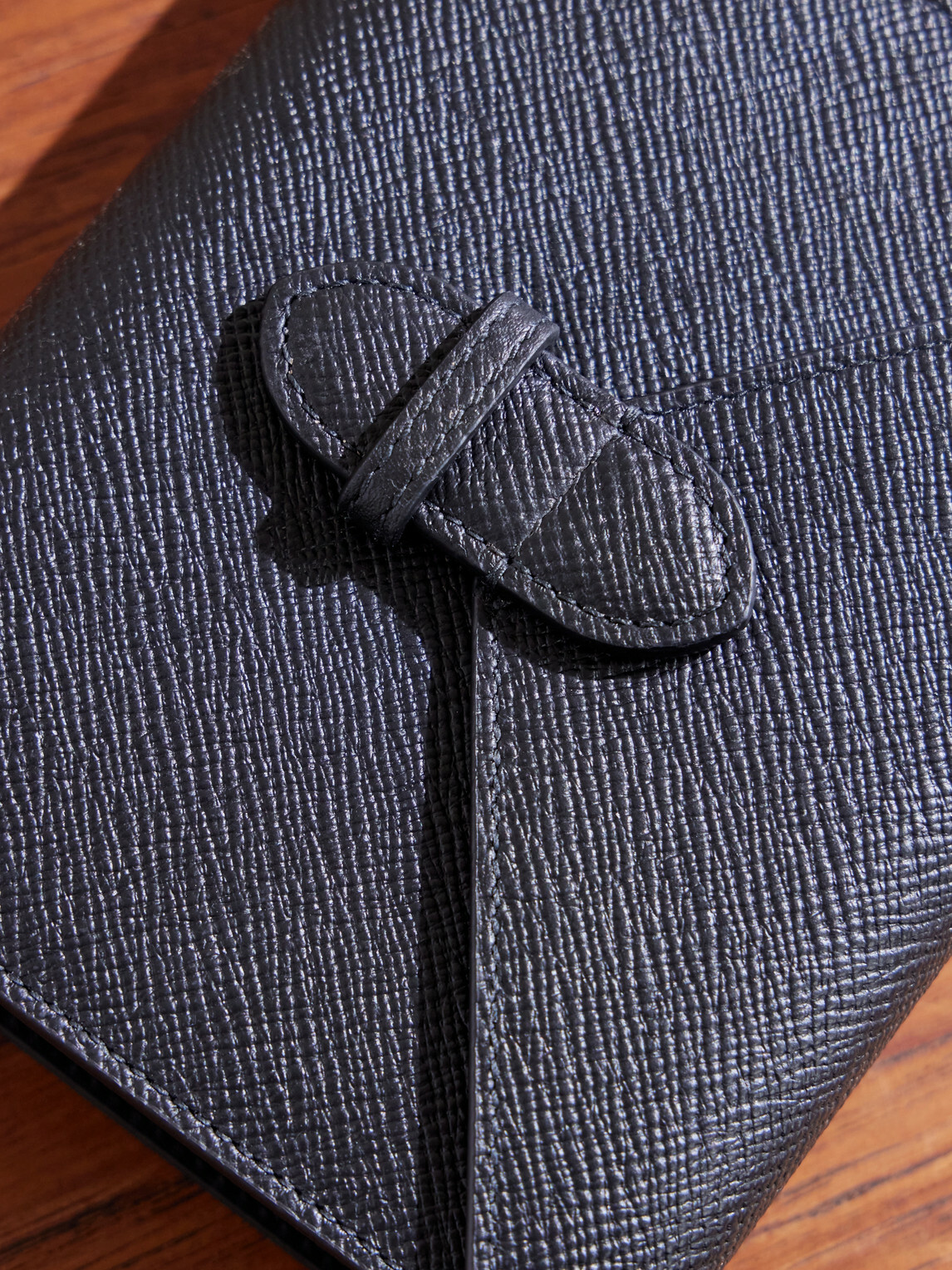 Smythson - Cross-Grain Leather Card Case - Blue