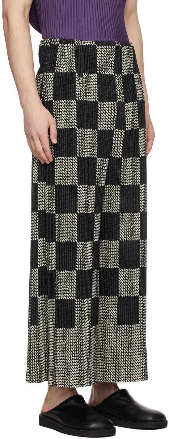 Homme Plissé Issey Miyake Black & White Basket Pants