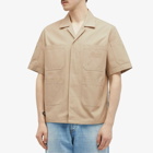 MM6 Maison Margiela Men's 6 Pocket Short Sleeve Shirt in Sand Beige