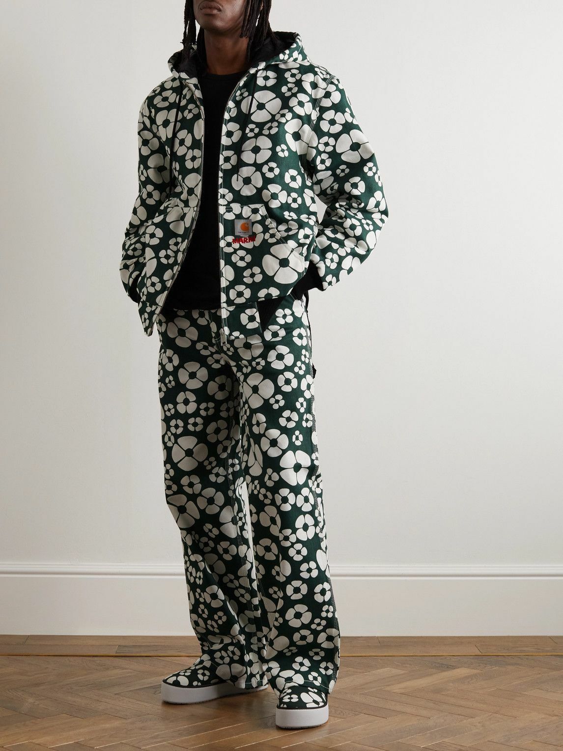 Marni - Carhartt WIP Padded Floral-Print Cotton-Canvas Hooded