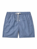 Anderson & Sheppard - Straight-Leg Mid-Length Floral-Print Swim Shorts - Blue