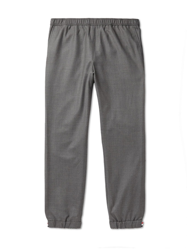 Photo: THOM BROWNE - Tapered Wool-Twill Trousers - Gray