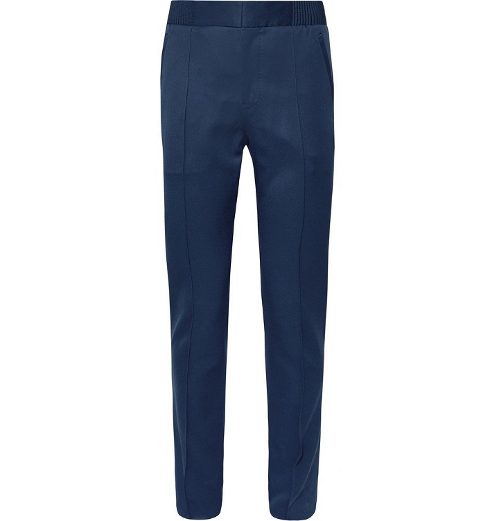 Photo: Berluti - Blue Slim-Fit Wool-Twill Trousers - Navy