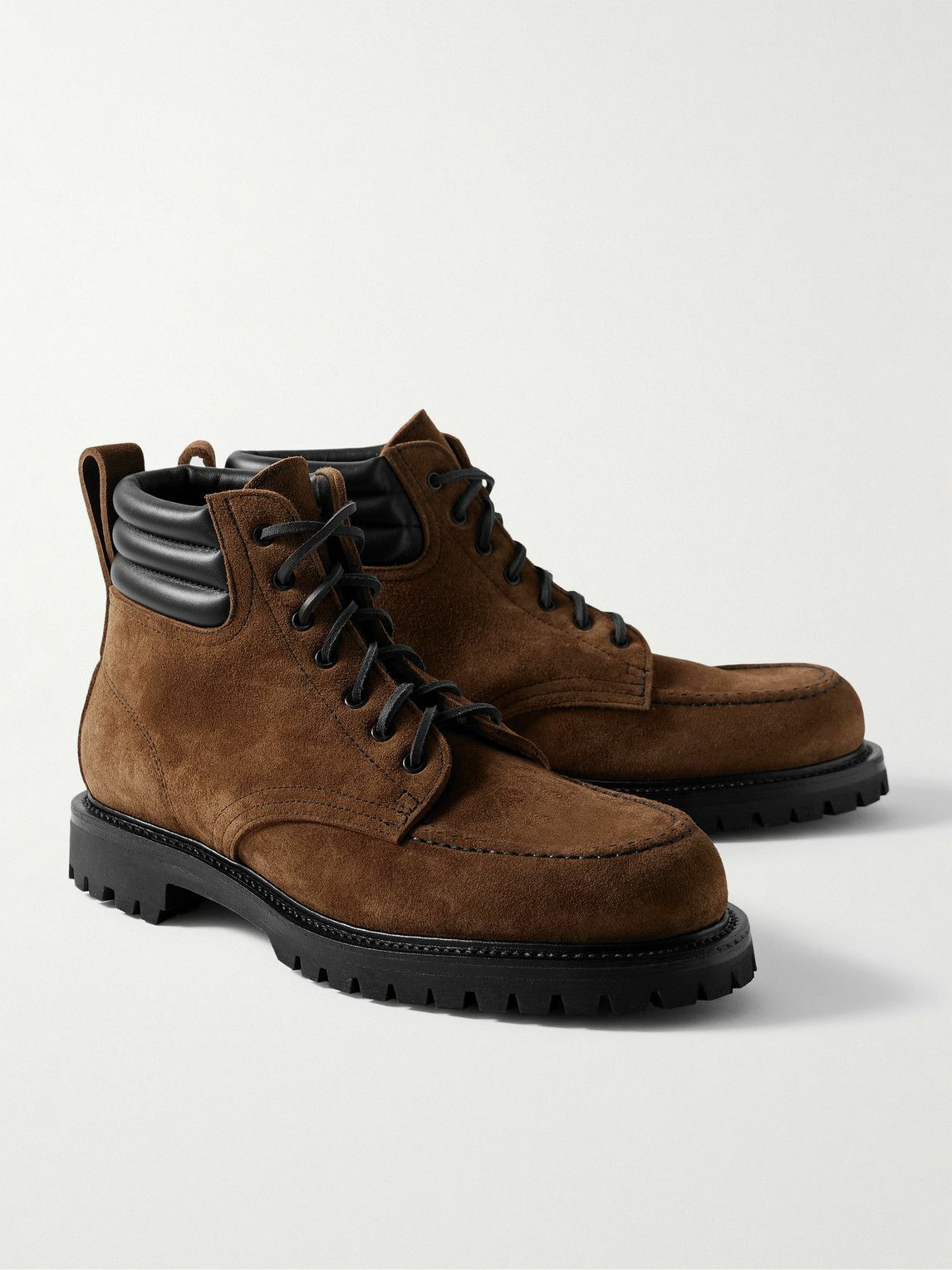 Yuketen - Salvia Padded Leather-Trimmed Suede Boots - Brown