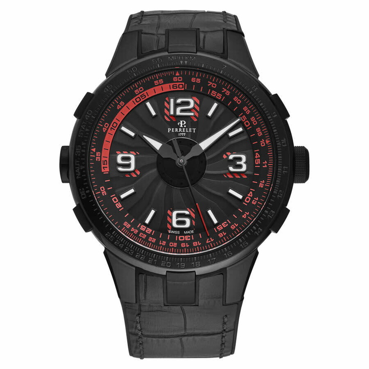 Photo: Perrelet Turbine Pilot Automatic Black Dial Mens Watch A1095/3