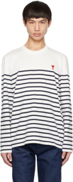 AMI Paris White & Navy Ami de Cœur T-Shirt