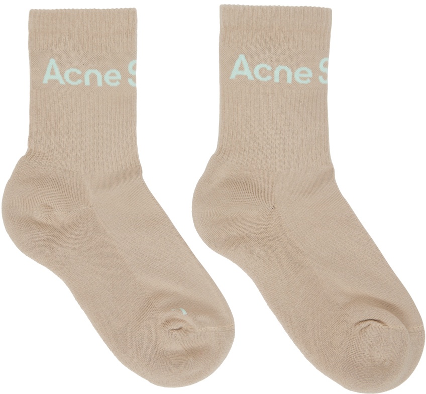 Photo: Acne Studios Beige Logo Socks