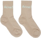Acne Studios Beige Logo Socks