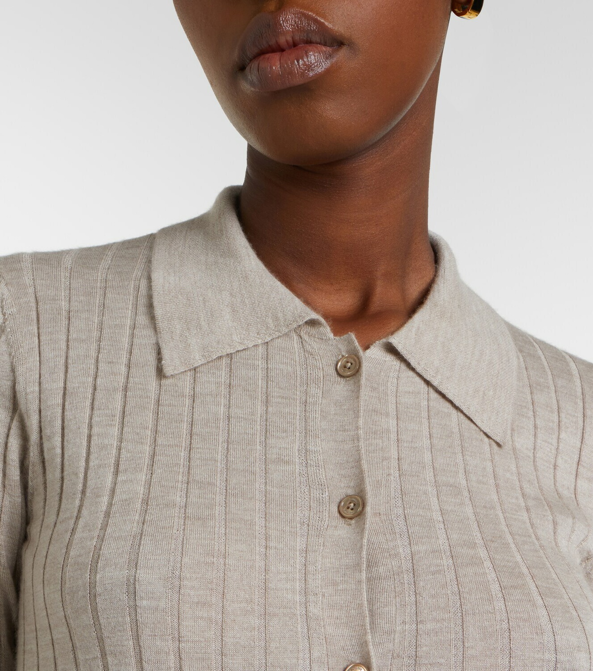 Toteme Ribbed-knit cashmere and silk cardigan