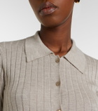 Toteme Ribbed-knit cashmere and silk cardigan