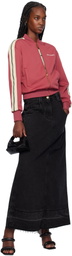 Palm Angels Black Split Denim Maxi Skirt