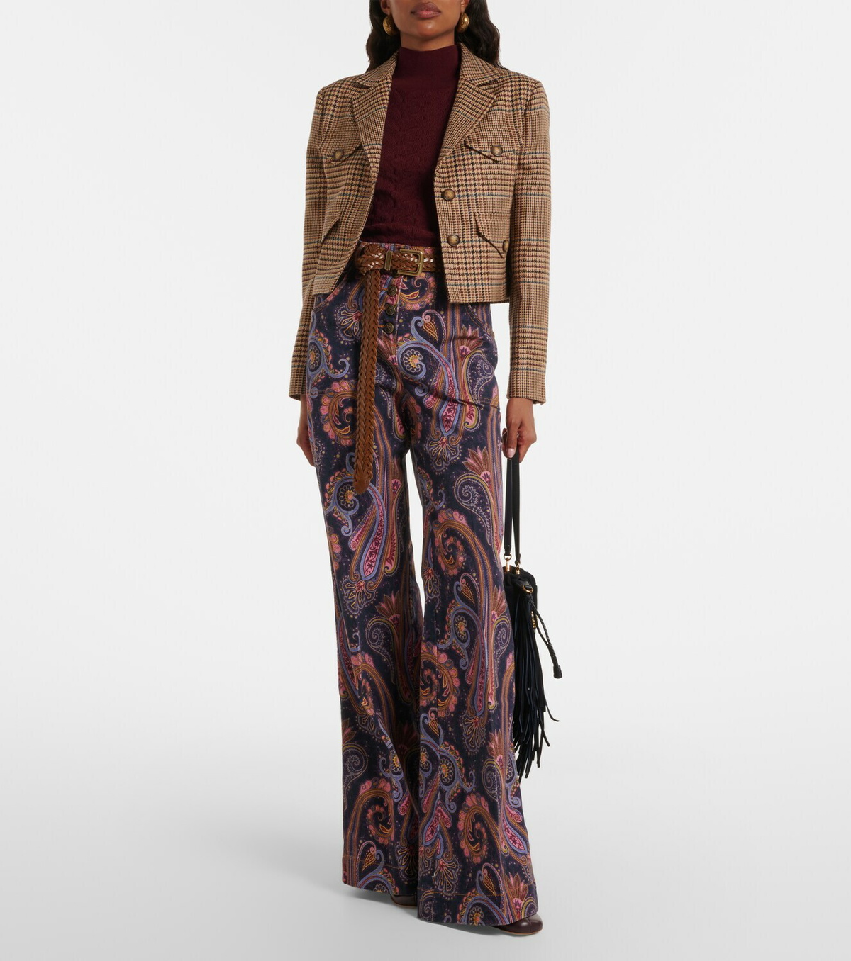 Etro Paisley cotton-blend flared pants
