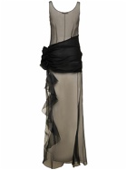 ALESSANDRA RICH Silk Organza Sheer Evening Dress